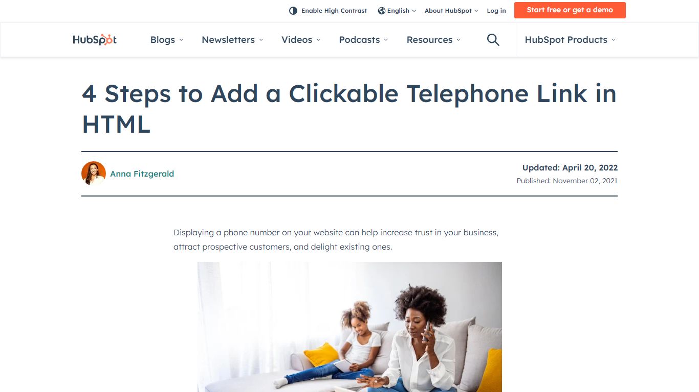 4 Steps to Add a Clickable Telephone Link in HTML - HubSpot